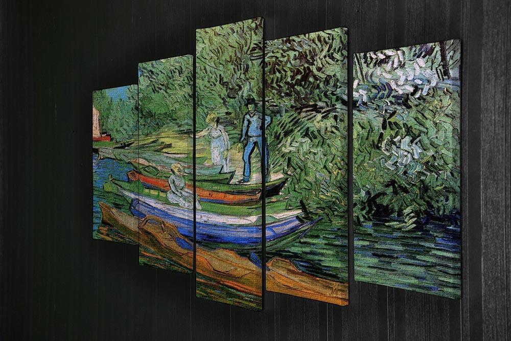Bank of the Oise at Auvers by Van Gogh 5 Split Panel Canvas - Canvas Art Rocks - 2