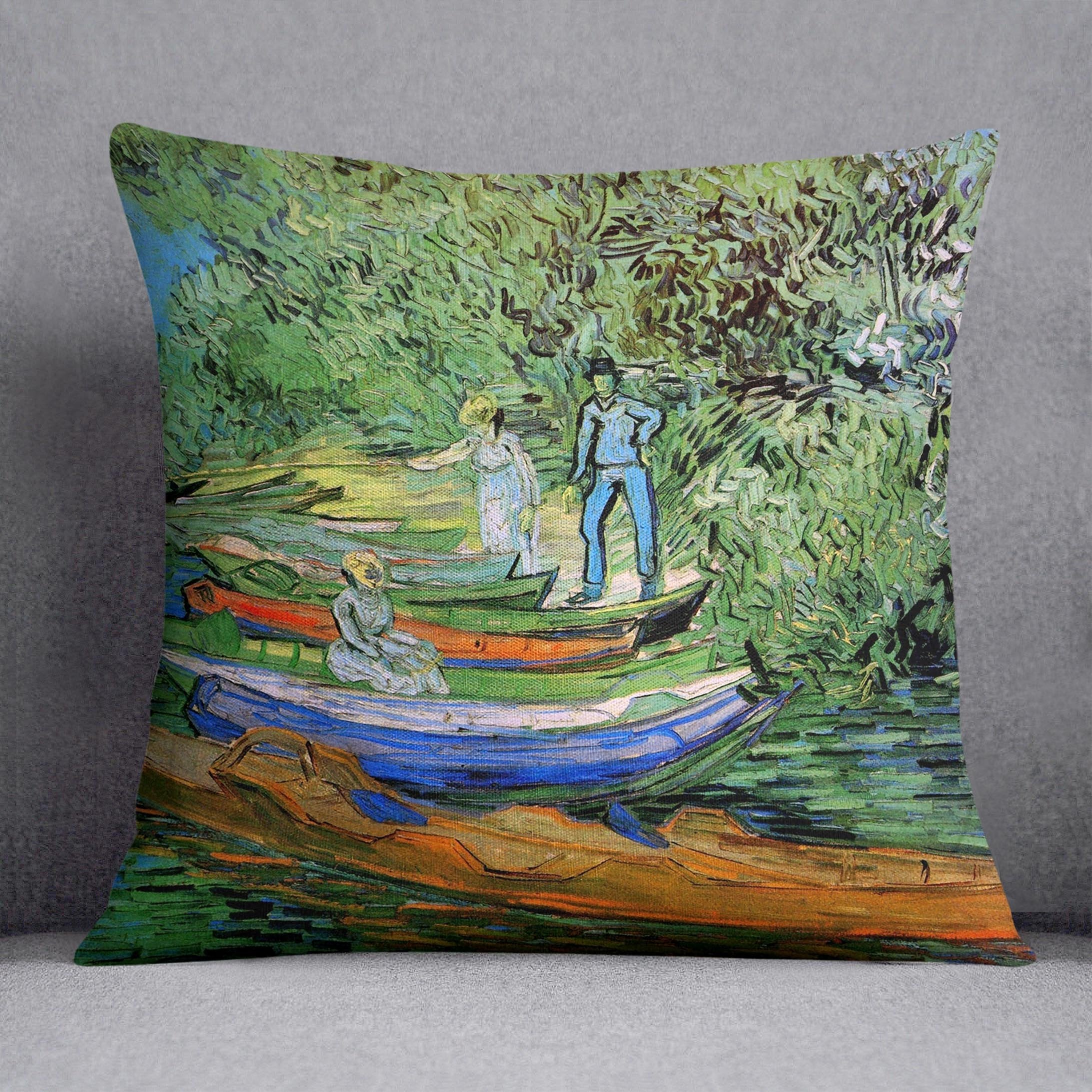 Bank of the Oise at Auvers by Van Gogh Throw Pillow