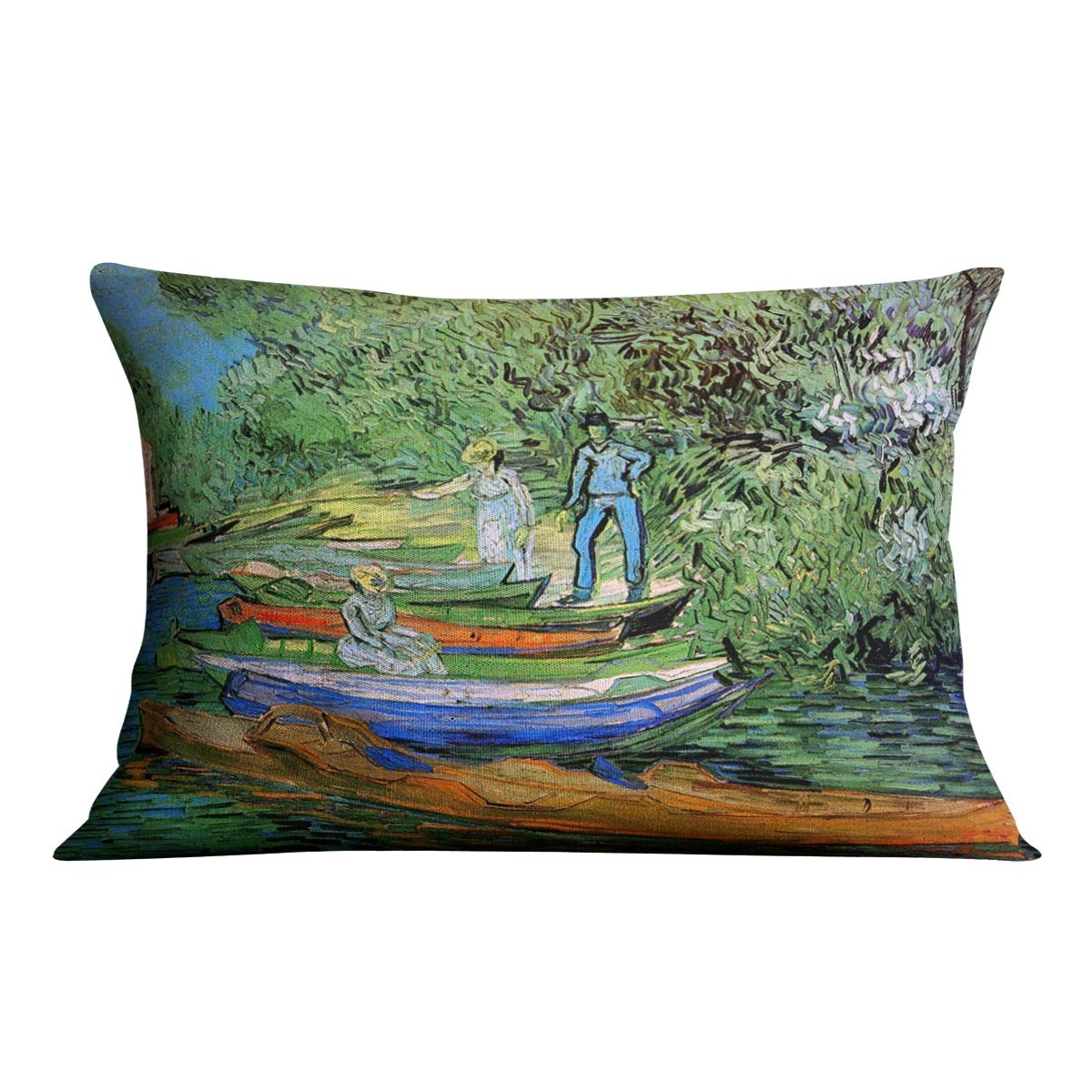 Bank of the Oise at Auvers by Van Gogh Throw Pillow