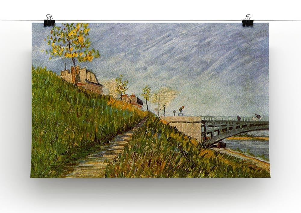 Banks of the Seine with Pont de Clichy by Van Gogh Canvas Print & Poster - Canvas Art Rocks - 2