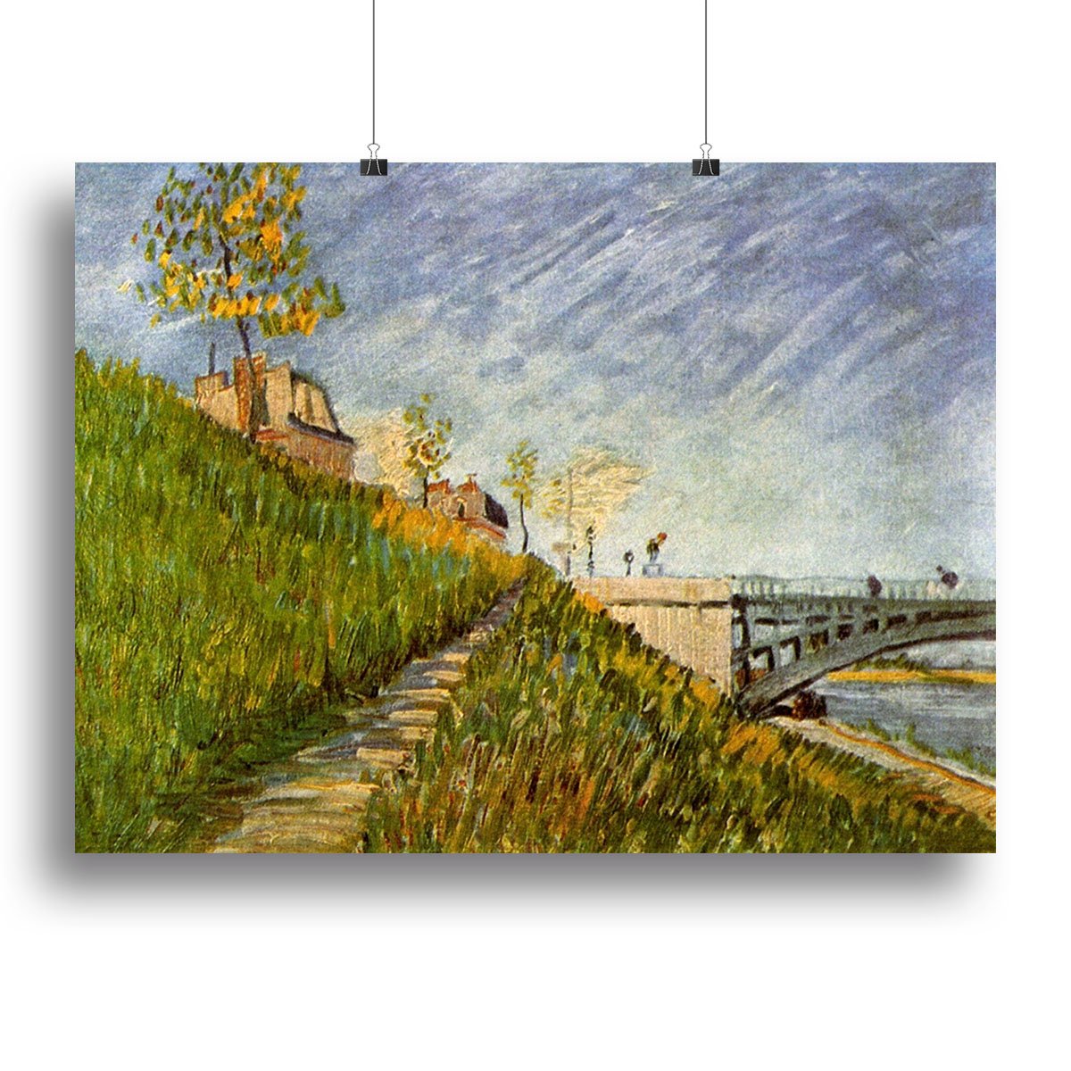 Banks of the Seine with Pont de Clichy by Van Gogh Canvas Print or Poster