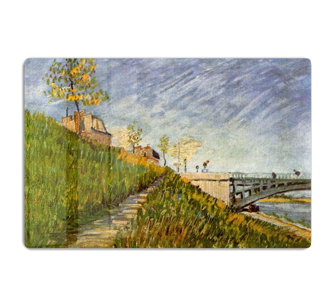 Banks of the Seine with Pont de Clichy by Van Gogh HD Metal Print