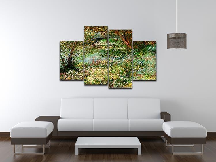 Banks of the Seine with Pont de Clichy in the Spring by Van Gogh 4 Split Panel Canvas - Canvas Art Rocks - 3