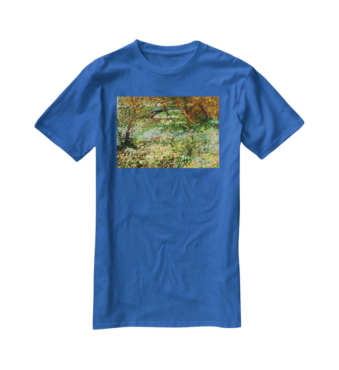 Banks of the Seine with Pont de Clichy in the Spring by Van Gogh T-Shirt - Canvas Art Rocks - 2
