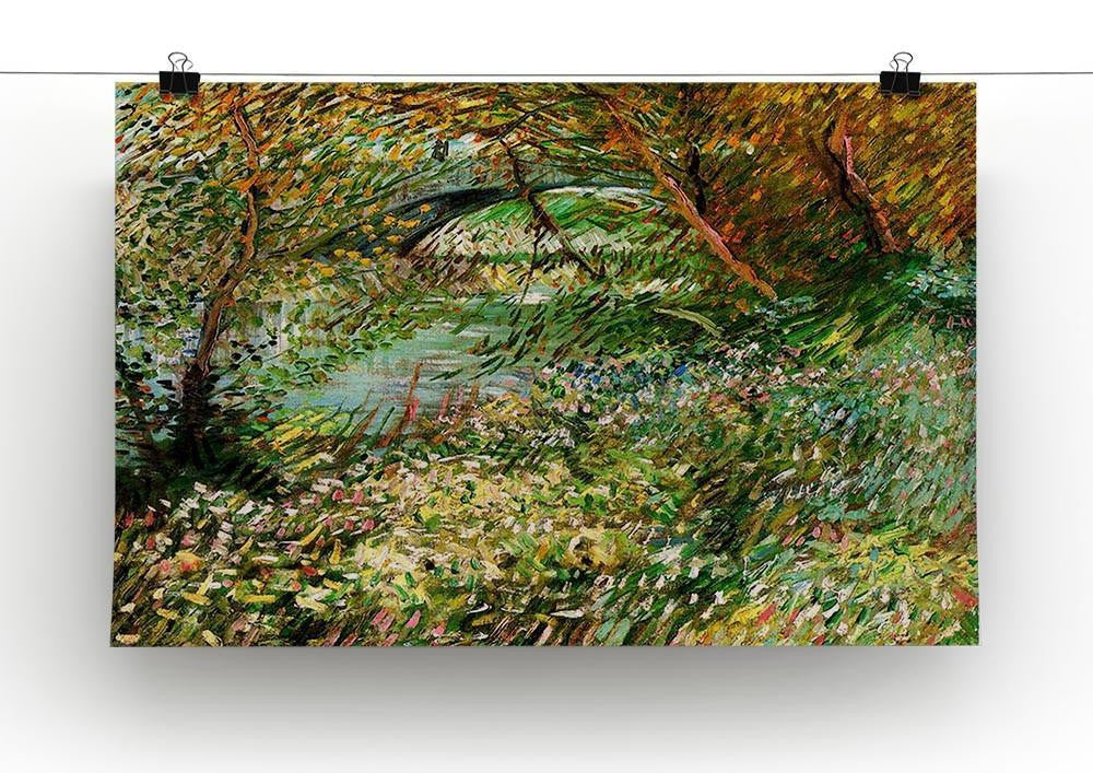 Banks of the Seine with Pont de Clichy in the Spring by Van Gogh Canvas Print & Poster - Canvas Art Rocks - 2