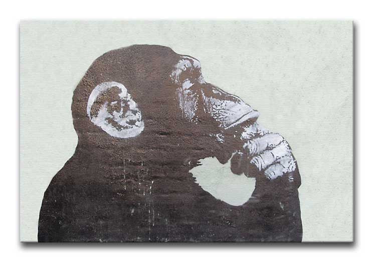 Banksy The Thinker Monkey Print - Canvas Art Rocks - 1