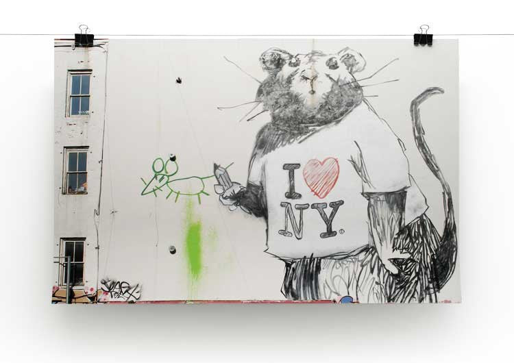 Banksy Rat I Love New York Print - Canvas Art Rocks - 2