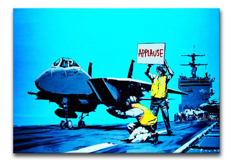 Banksy Aircraft Carrier Applause Print - Canvas Art Rocks - 1