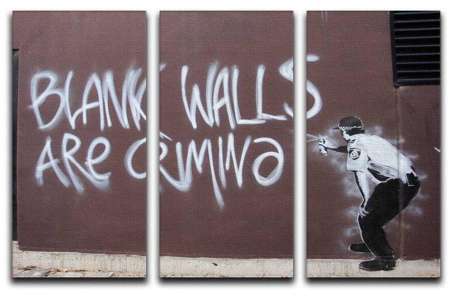 Banksy Blank Walls Are Criminal Split-Panel Canvas Print - Canvas Art Rocks