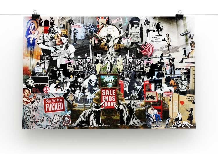 Banksy Collage Free Poster 12 x 8