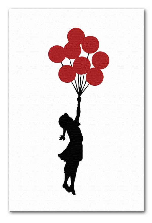 Banksy Flying Balloon Girl Print - Canvas Art Rocks - 1