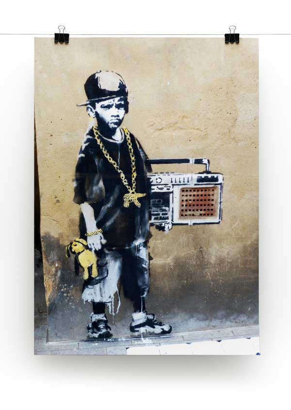 Banksy Gangster Boy with Ghetto Blaster Print - Canvas Art Rocks - 2