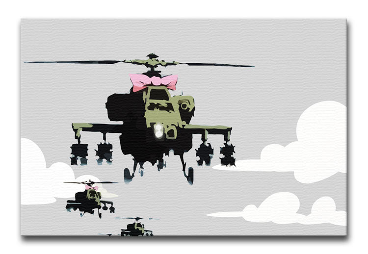 Banksy Friendly Helicopters Print - Canvas Art Rocks - 1