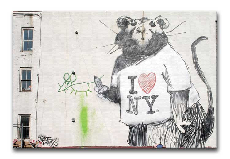 Banksy Rat I Love New York Print - Canvas Art Rocks - 1