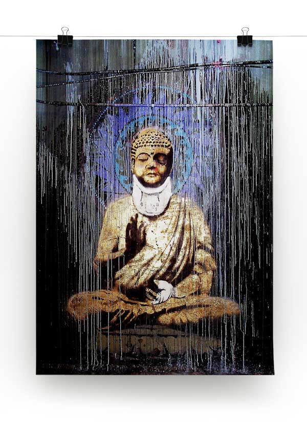 Banksy Injured Buddha Print - Canvas Art Rocks - 2