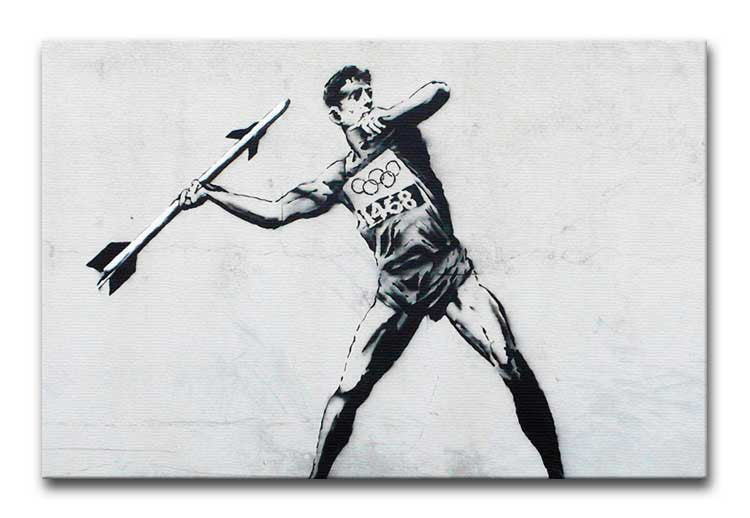 Banksy Javelin Thrower Print - Canvas Art Rocks - 1