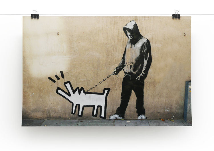Banksy Keith Haring Dog Print - Canvas Art Rocks - 2