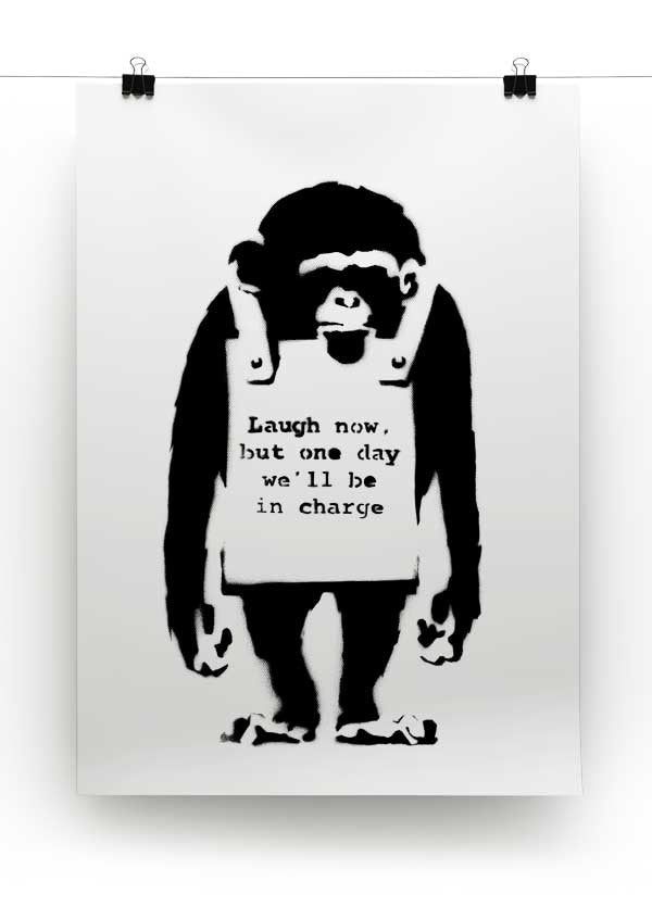 Banksy Laugh Now Monkey Print - Canvas Art Rocks - 2