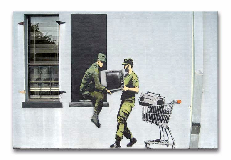 Banksy Looting Soldiers Print - Canvas Art Rocks - 1