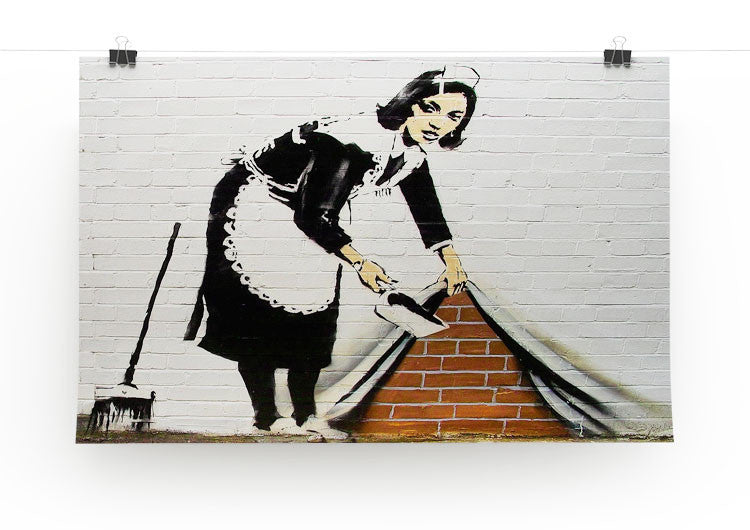 Banksy Maid Sweeping Under the Carpet Print - Canvas Art Rocks - 2