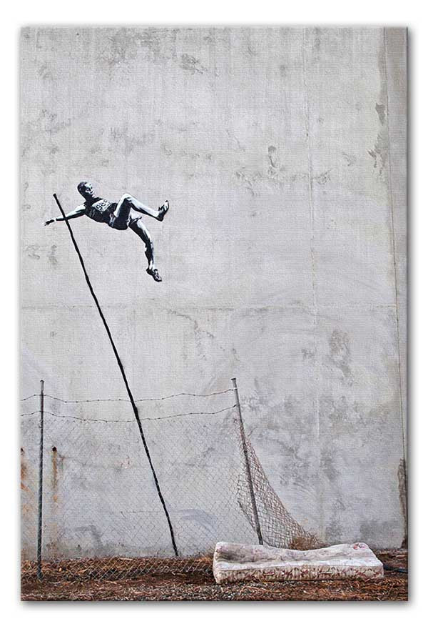 Banksy Pole Vaulter Print - Canvas Art Rocks - 1