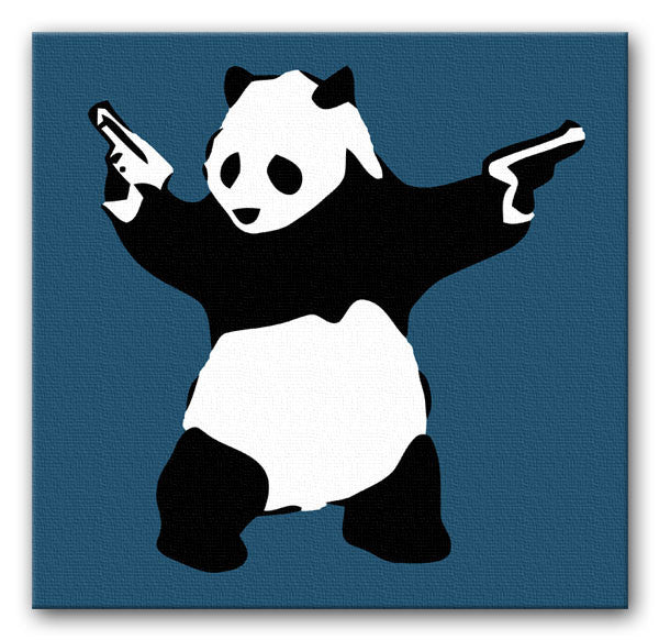 Banksy Panda with Guns Print - Canvas Art Rocks - 7