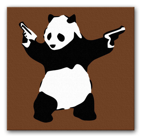Banksy Panda with Guns Canvas Print & Poster