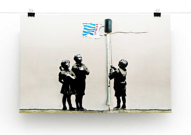 Banksy Raising the Tesco Flag (Very Little Helps) Print - Canvas Art Rocks - 2