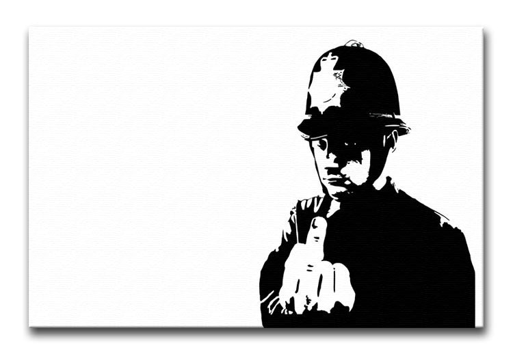 Banksy Rude Policeman Print - Canvas Art Rocks - 1