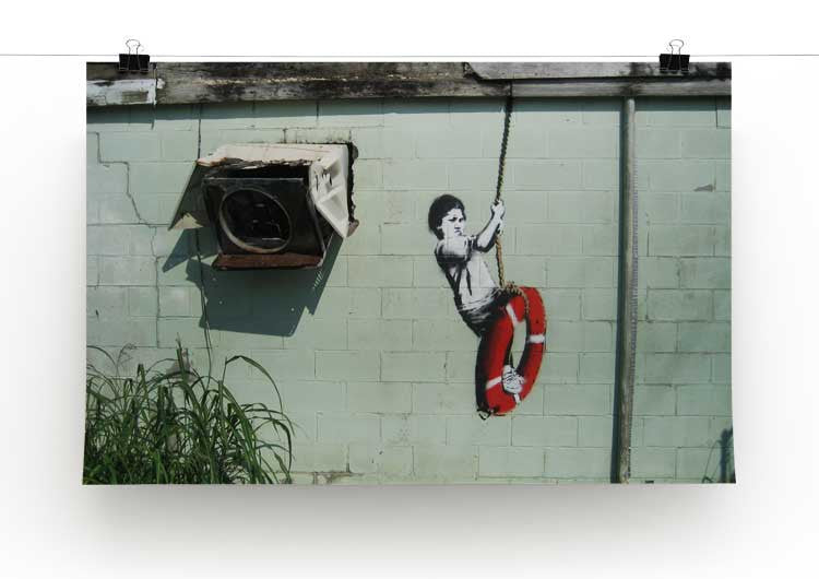 Banksy Swing Boy Print - Canvas Art Rocks - 2