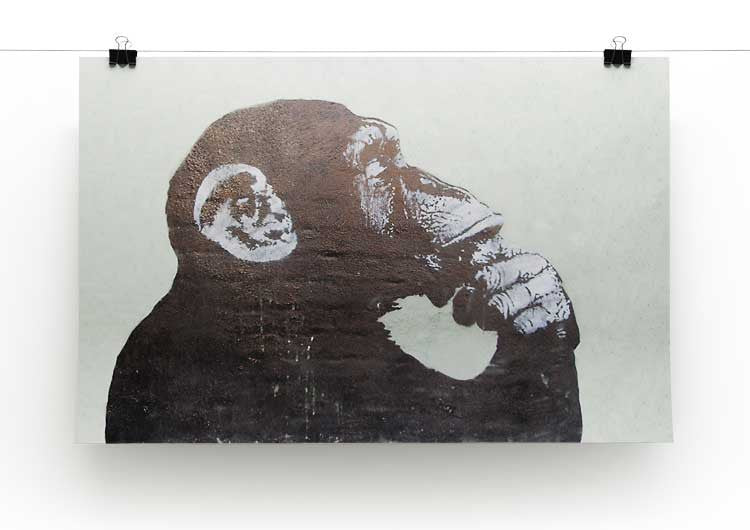 Banksy The Thinker Monkey Print - Canvas Art Rocks - 3