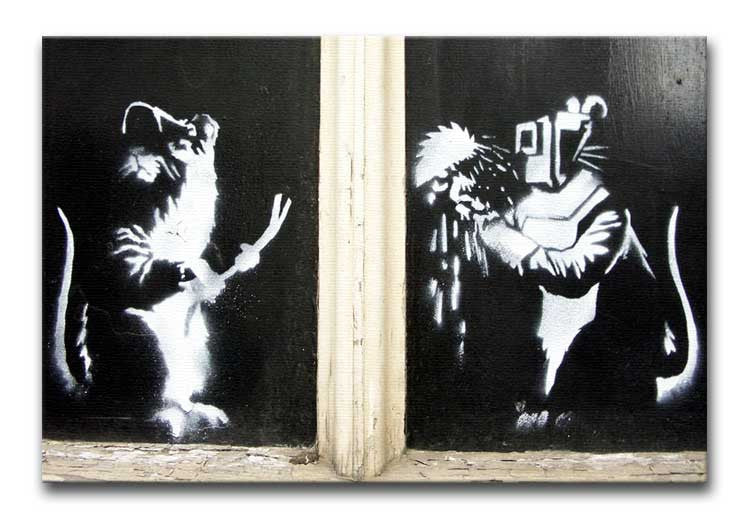Banksy Welding Rats Print - Canvas Art Rocks - 1