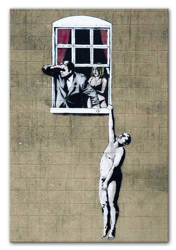 Banksy Window Lovers Print - Canvas Art Rocks - 1