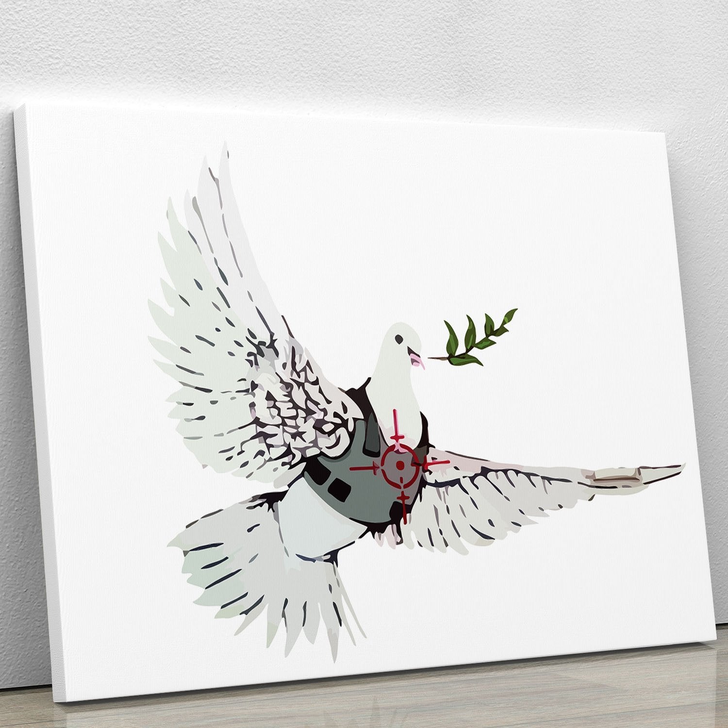 Banksy Dove in a Bulletproof Vest Canvas Print or Poster
