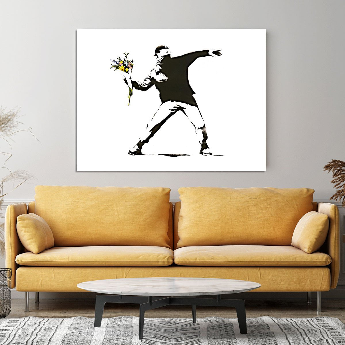 Banksy Flower Thrower Canvas Print or Poster