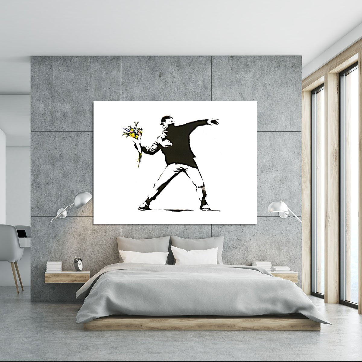 Tableau sur toile Banksy - Flower thrower