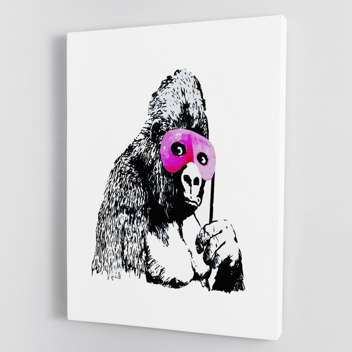 Banksy Gorilla in Pink Mask Canvas Print or Poster