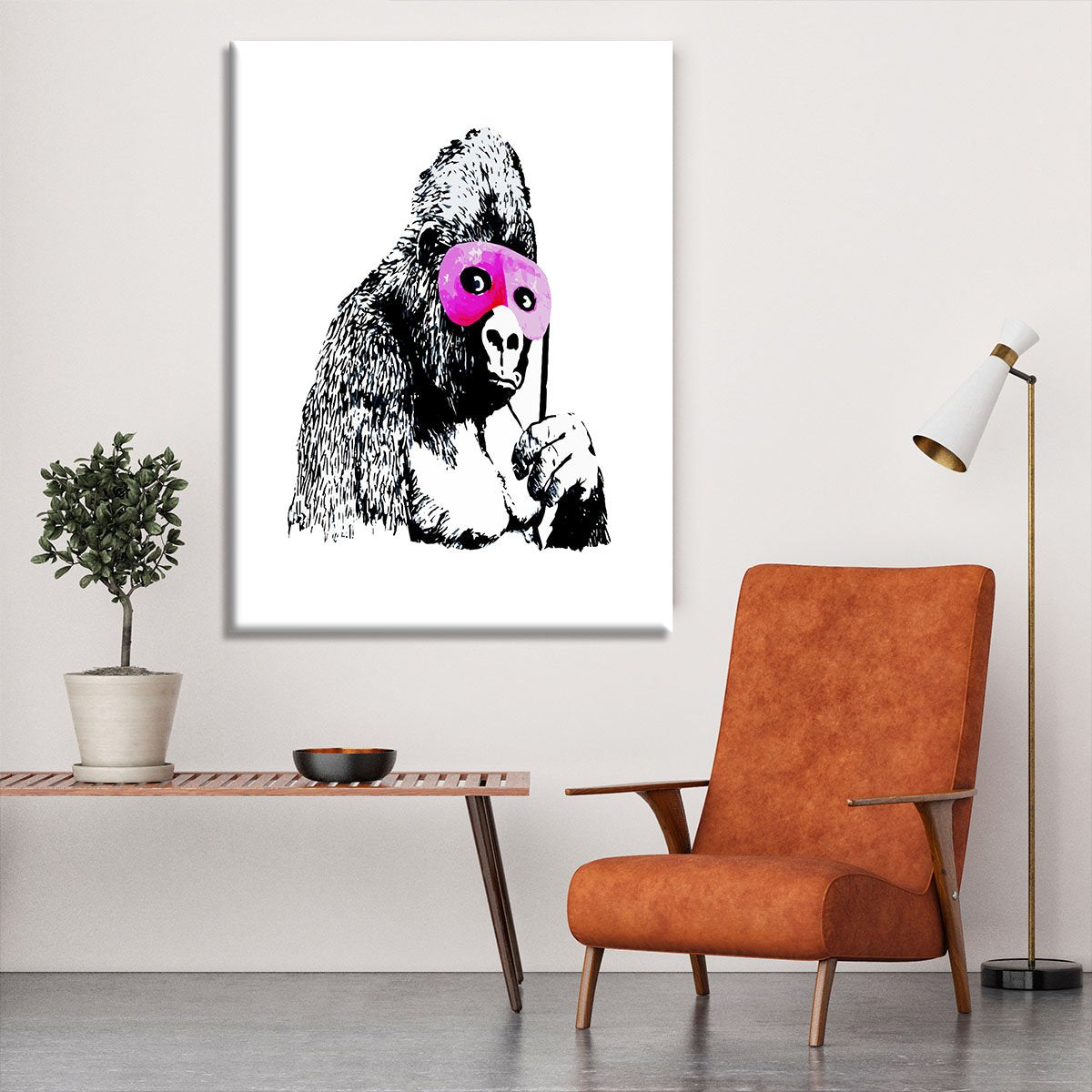 全ての banksy 最初期作品「gorilla」プリントキャンバス 絵画 