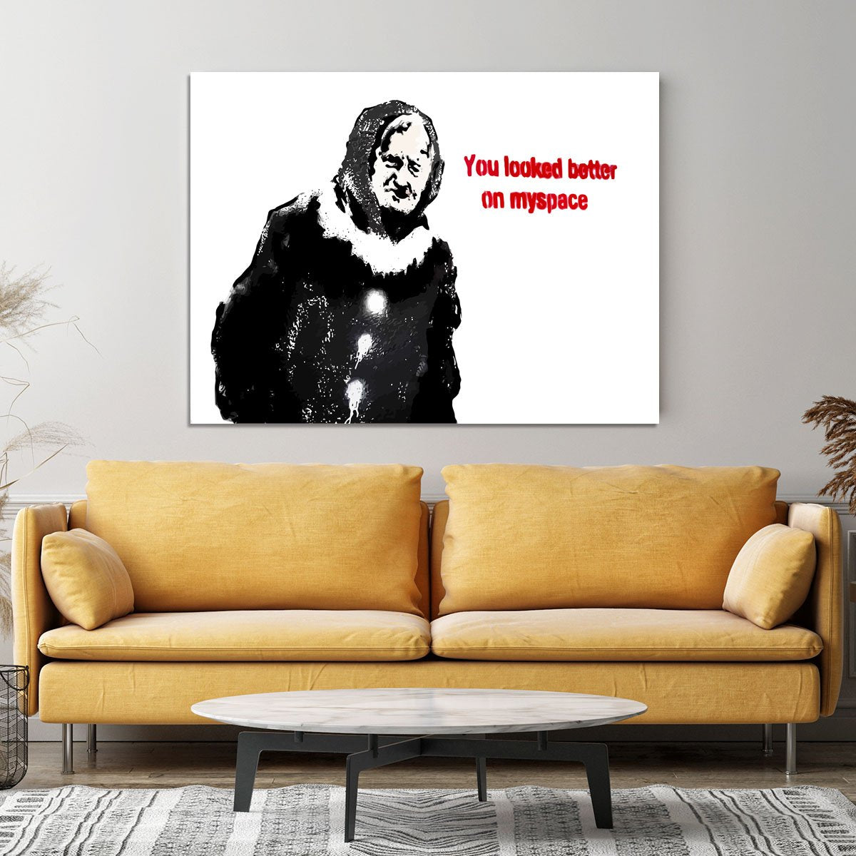 Banksy Old Woman MySpace Canvas Print or Poster