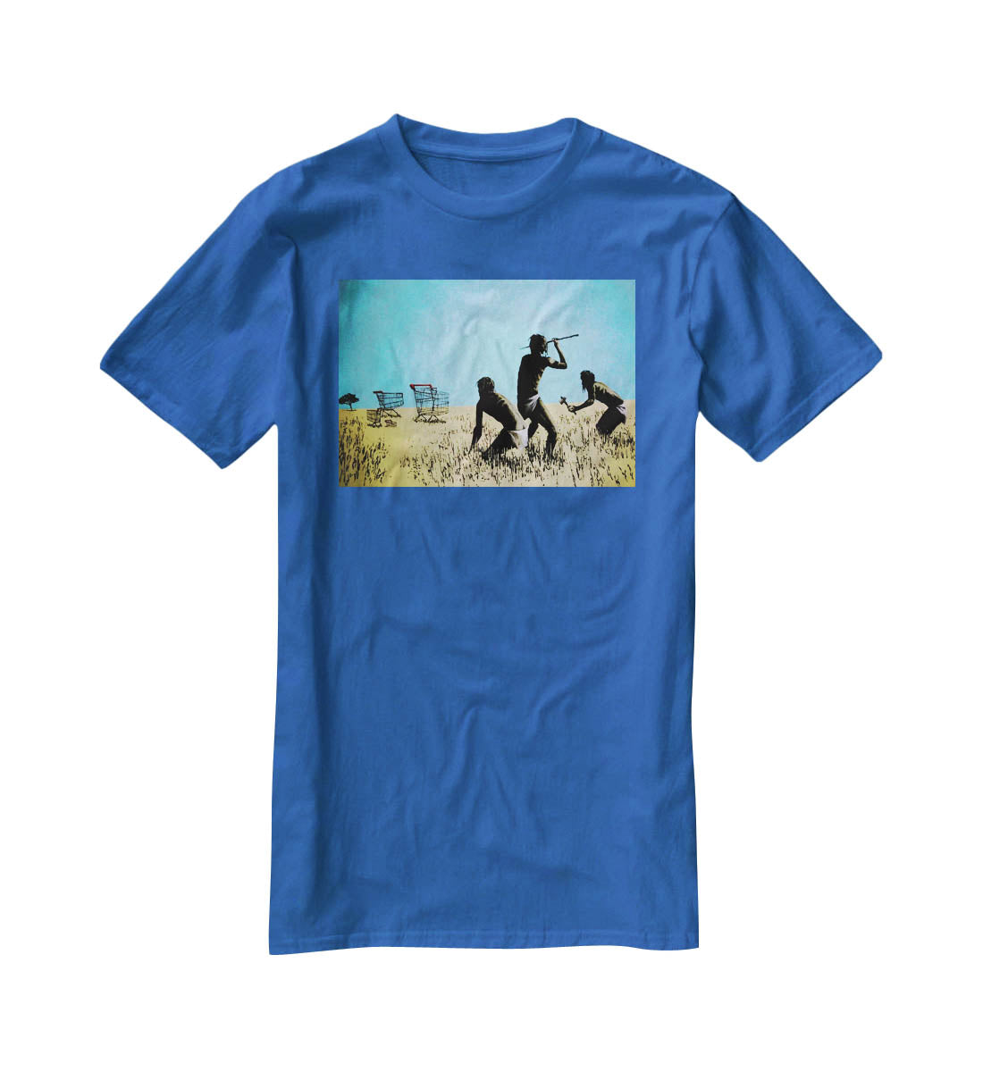 Banksy Aborigine Hunters T-Shirt - Canvas Art Rocks - 2