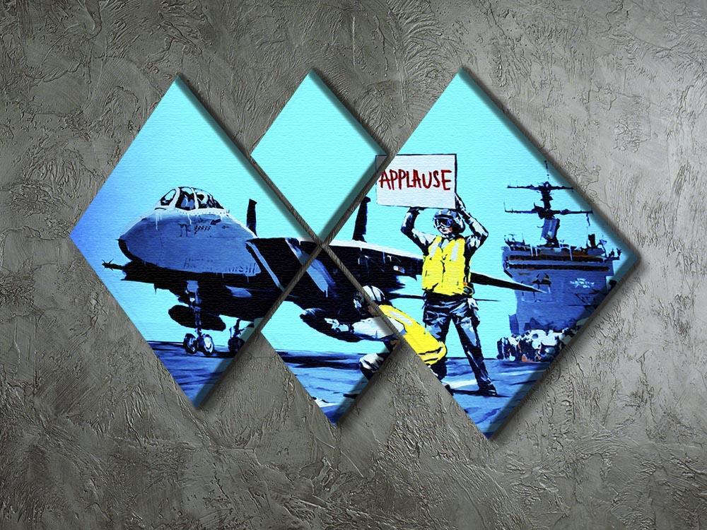 Banksy Aircraft Carrier Applause 4 Square Multi Panel Canvas - Canvas Art Rocks - 2