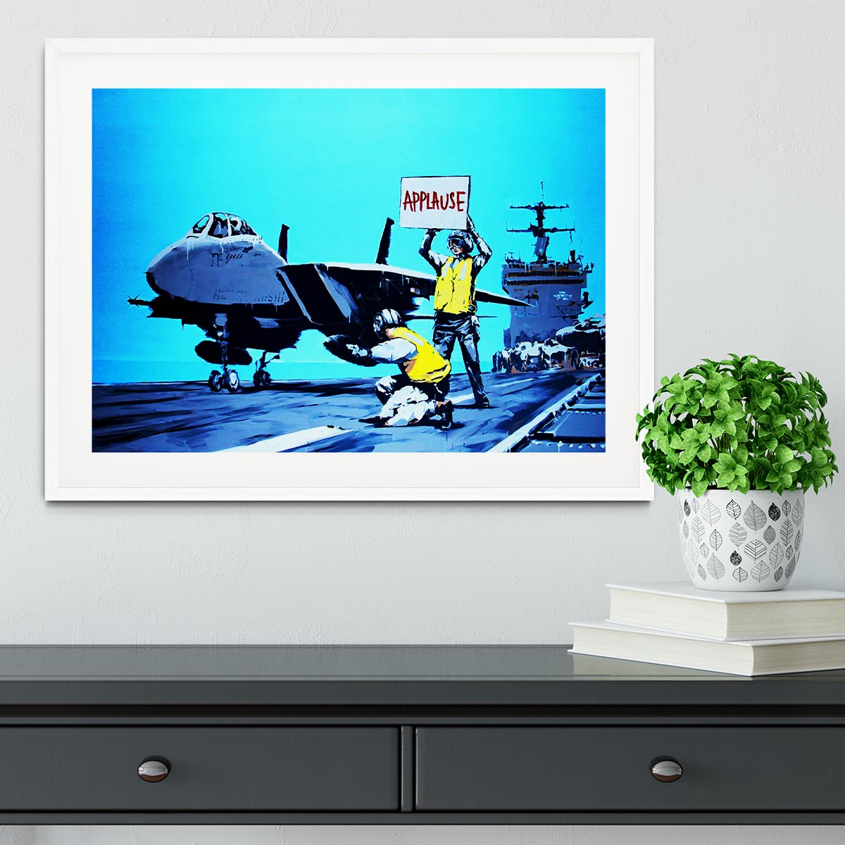 Banksy Aircraft Carrier Applause Framed Print - Canvas Art Rocks - 5