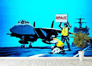 Banksy Aircraft Carrier Applause Wall Mural Wallpaper - Canvas Art Rocks - 4