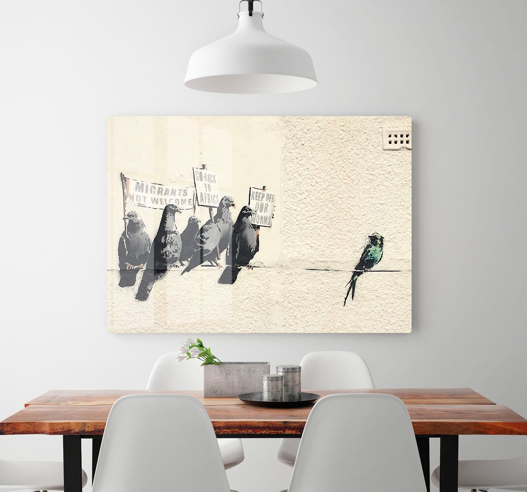 Banksy Anti-Immigration Birds HD Metal Print