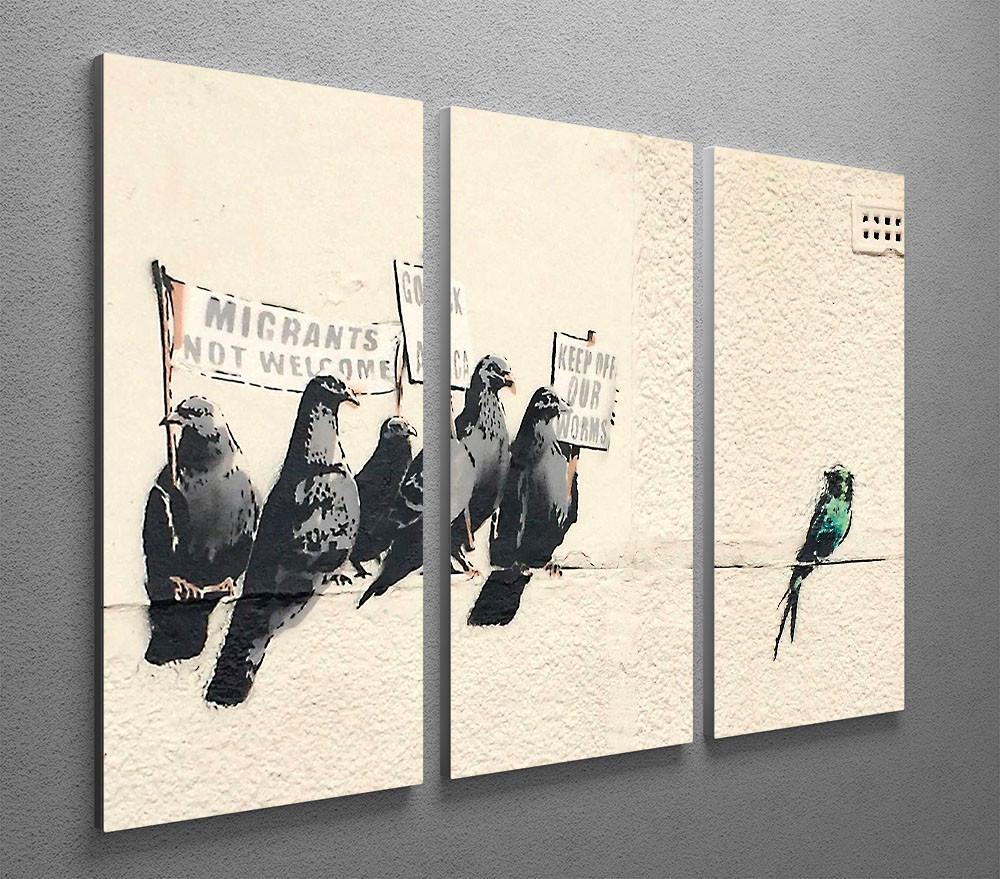 Banksy Anti-Immigration Birds 3 Split Canvas Print - Canvas Art Rocks
