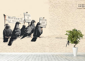 Banksy Anti-Immigration Birds Wall Mural Wallpaper - Canvas Art Rocks - 4