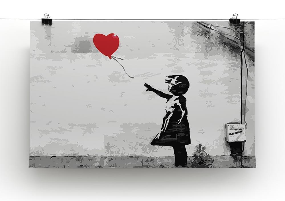 Banksy Balloon Girl Love Heart Canvas Print or Poster - Canvas Art Rocks - 2
