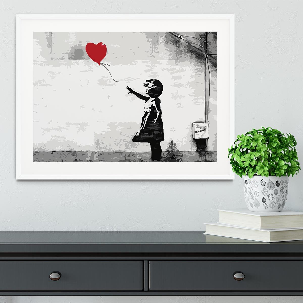 Banksy Balloon Girl Love Heart Framed Print - Canvas Art Rocks - 5