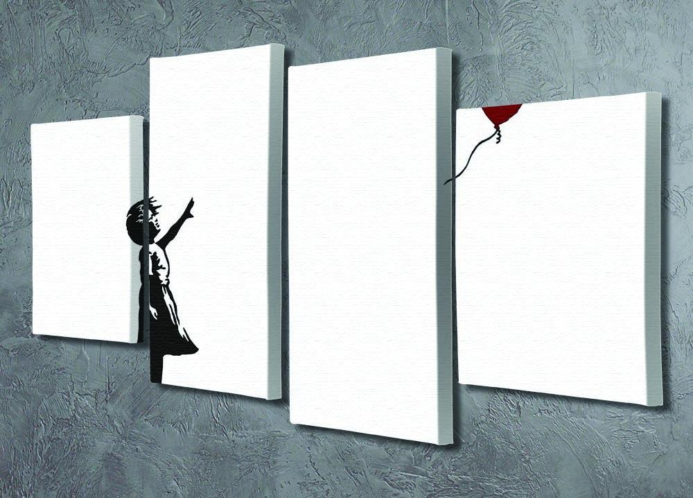 Banksy Balloon Heart Girl 4 Split Panel Canvas - Canvas Art Rocks - 2
