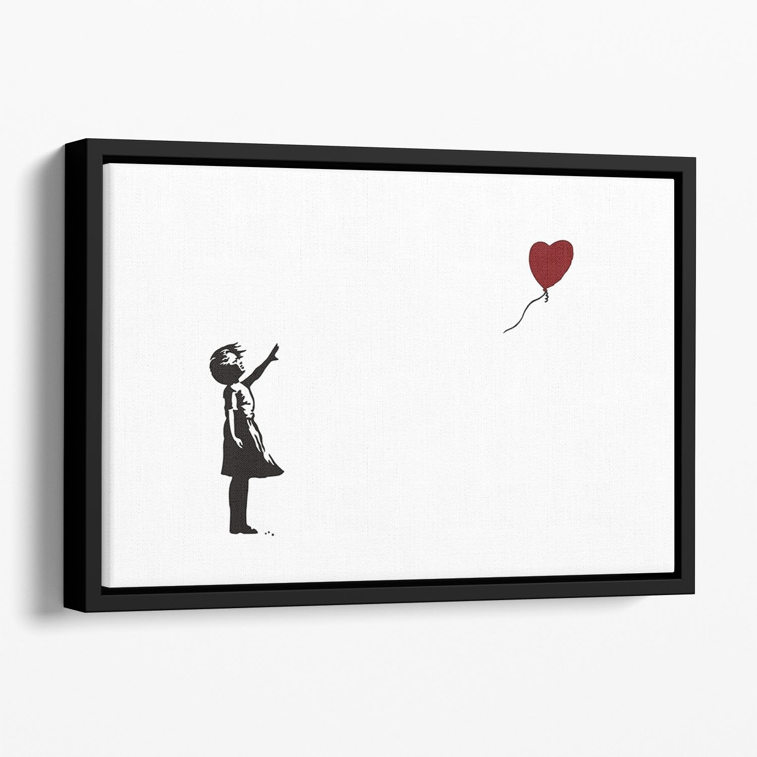 Banksy Balloon Heart Girl Floating Framed Canvas